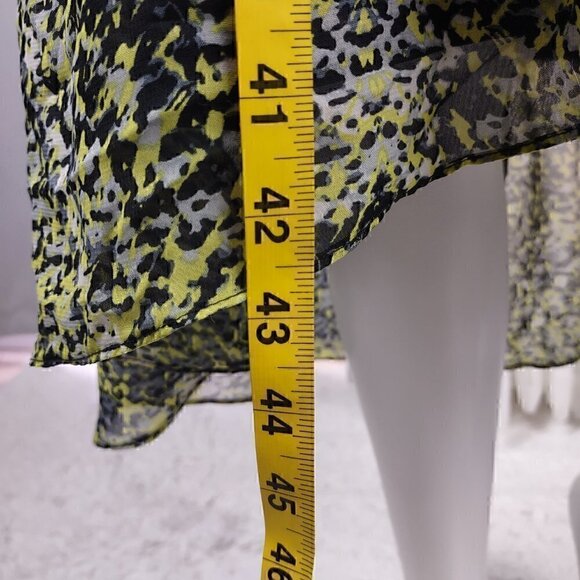 MSK Womens Yellow Green Black Sleeveless Geometric Chiffon Lined Dress Size 18W - Picture 6 of 11